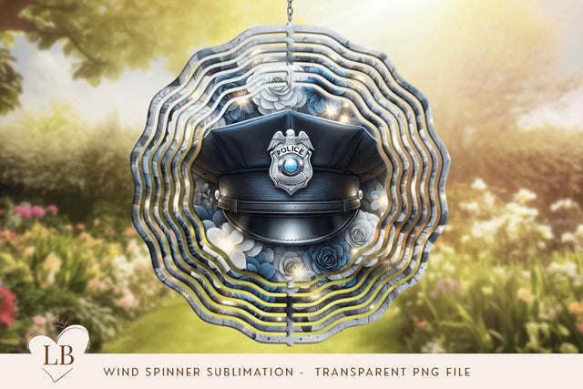 Police Law Enforcement 10 Inch Wind Spinner Sublimation PNG Sublimation BijouBay 