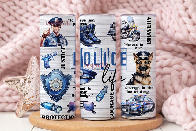 Police life 20oz Skinny Tumbler Sublimation Designs Police tumbler png Police life PNG Seamless Design Police Png File Digital Download Sublimation DesignSVG 