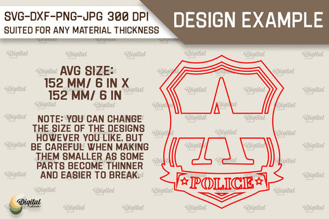 Police Monogram SVG Bundle. Policeman Personalized Name Sign SVG Evgenyia Guschina 