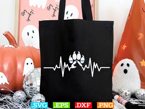 Police Officer Heartbeat Thin Blue Line Shirt, Police Svg, Back the Blue Svg, Thin Blue Line Svg, Police Officer Svg, Police Wife Svg SVG Creativeart88 