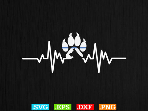 Police Officer Heartbeat Thin Blue Line Shirt, Police Svg, Back the Blue Svg, Thin Blue Line Svg, Police Officer Svg, Police Wife Svg SVG Creativeart88 