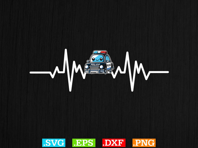 Police Officer Heartbeat Thin Blue Line Shirt, Police Svg, Back the Blue Svg, Thin Blue Line Svg, Police Officer Svg SVG Creativeart88 