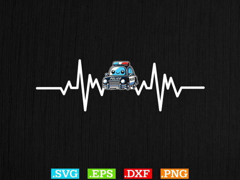 Police Officer Heartbeat Thin Blue Line Shirt, Police Svg, Back the Blue Svg, Thin Blue Line Svg, Police Officer Svg SVG Creativeart88 