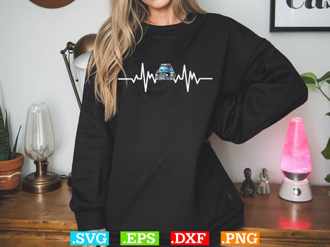 Police Officer Heartbeat Thin Blue Line Shirt, Police Svg, Back the Blue Svg, Thin Blue Line Svg, Police Officer Svg SVG Creativeart88 
