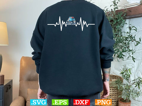 Police Officer Heartbeat Thin Blue Line Shirt, Police Svg, Back the Blue Svg, Thin Blue Line Svg, Police Officer Svg SVG Creativeart88 