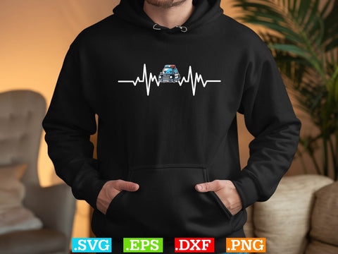 Police Officer Heartbeat Thin Blue Line Shirt, Police Svg, Back the Blue Svg, Thin Blue Line Svg, Police Officer Svg SVG Creativeart88 