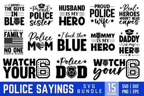 Police Sayings SVG Bundle SVG Designangry 