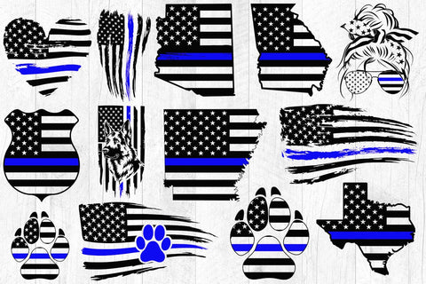 Police svg, police wife svg, back the blue svg, thin blue line svg, police officer svg, distressed flag SVG DesignDestine 