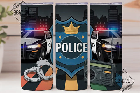 Police Tumbler Wrap Design Sublimation sassyprint 
