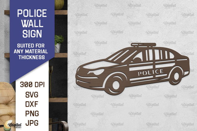 Police Wall Sign Laser Cut. Policeman Sign SVG SVG Evgenyia Guschina 