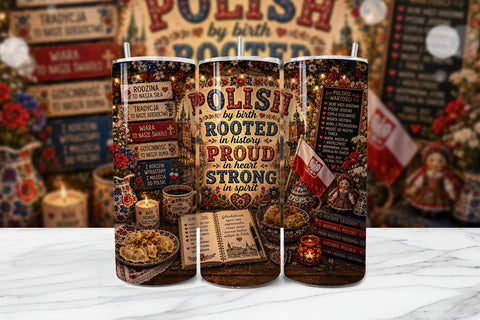 Polish Heritage Folk Art Tumbler Wrap Sublimation BijouBay 