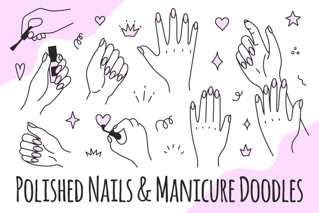 Polished Nails And Manicure Doodles PNG Clipart Sublimation Rin Green 