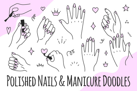 Polished Nails And Manicure Doodles PNG Clipart Sublimation Rin Green 