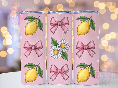Polka Dot Lemon 20oz Tumbler, Polka Dot Background, Seamless Citrus Pattern, Sublimation Tumbler Wrap, 20oz Tumbler, Fun Summer Gift, Bright Fresh Style Sublimation SvggirlplusArt 