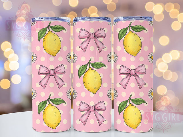 Polka Dot Lemon 20oz Tumbler, Polka Dot Background, Seamless Citrus Pattern, Sublimation Tumbler Wrap, 20oz Tumbler, Fun Summer Gift, Bright Fresh Style Sublimation SvggirlplusArt 
