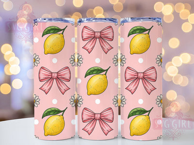 Polka Dot Lemon 20oz Tumbler, Polka Dot Background, Seamless Citrus Pattern, Sublimation Tumbler Wrap, 20oz Tumbler, Fun Summer Gift, Bright Fresh Style Sublimation SvggirlplusArt 