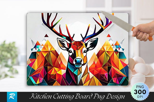Polygon Deer Cutting Board Sublimation Regulrcrative 
