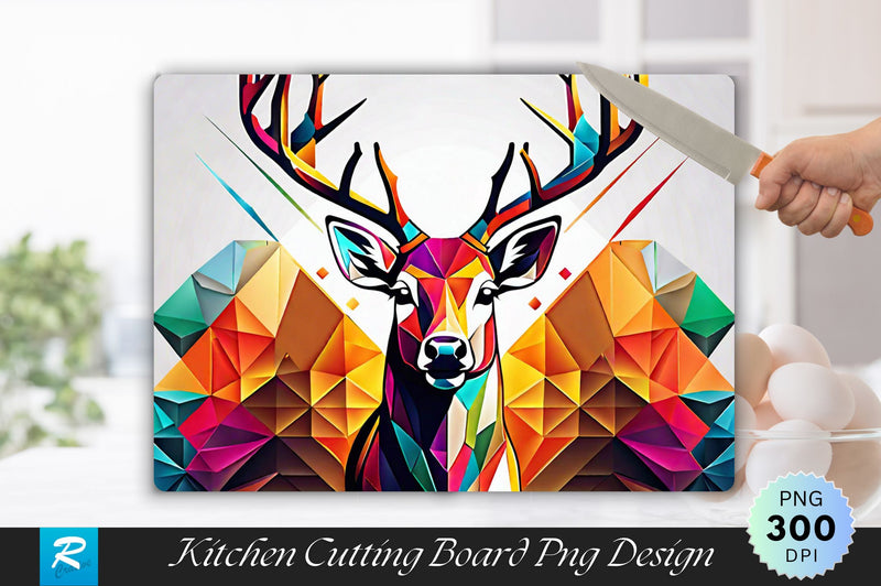 Polygon Deer Cutting Board Sublimation Regulrcrative 
