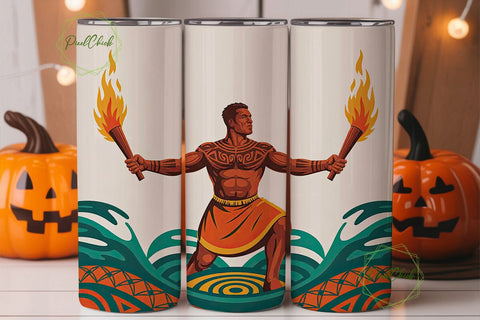 Polynesian Fire Dancer 20oz Tumbler Wrap Sublimation PixelChick 