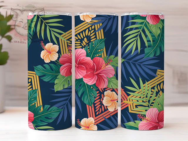 Polynesian Hawaiian Tribal Tumbler, Hawaiian Wrap, Seamless Design, 20Oz Tumbler, Sublimation Design, Island Vibes, Tribal Art Sublimation Lara' s Designs 