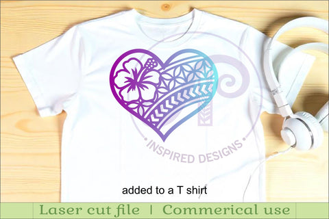 Polynesian heart wall sign, SVG file. SVG APInspireddesigns 