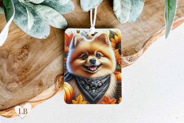 Pomeranian Air Freshener - Dog Car Freshie Sublimation PNG Sublimation BijouBay 