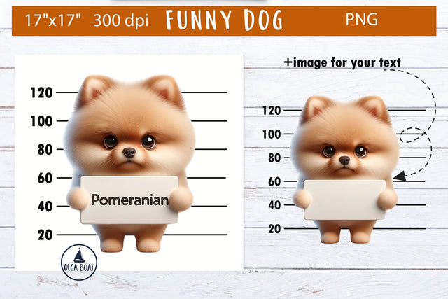 Pomeranian clipart dog | Funny dog illustration Sublimation Olga Boat Design 