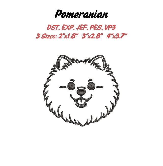 Pomeranian Embroidery File Embroidery/Applique DESIGNS Stitched Haus 
