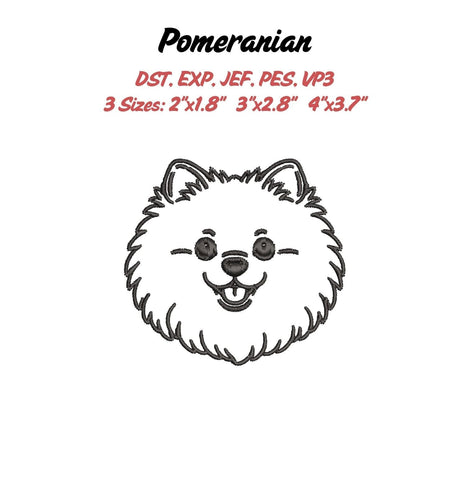 Pomeranian Embroidery File Embroidery/Applique DESIGNS Stitched Haus 