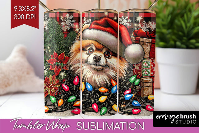 Pomeranian Funny Christmas Dog Tumbler Wrap Sublimation OrangeBrushStudio 
