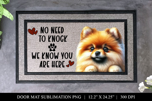 Pomeranian Welcome Doormat Sublimation Design Sublimation BijouBay 
