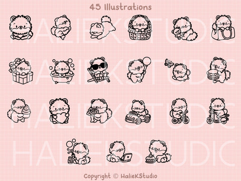 Pomeranians SVG Design Set SVG HalieKStudio 