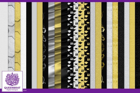 Pomp & Circumstance Papers Digital Pattern QueenBrat Digital Designs 