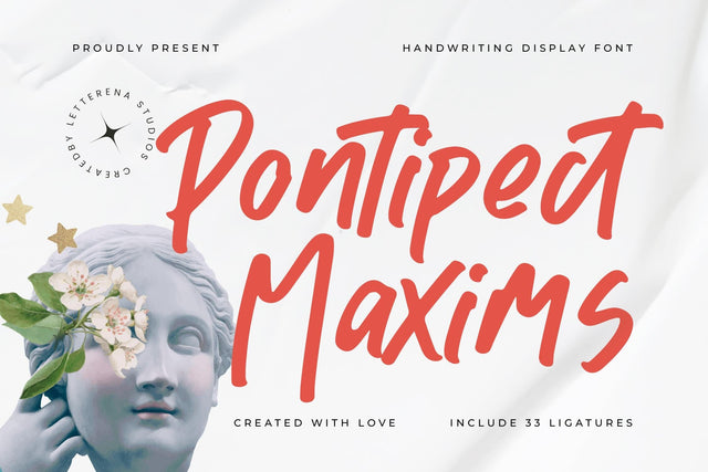 Pontipect Maxims - Handwriting Display Font Font Letterena Studios 