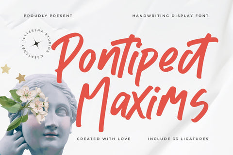 Pontipect Maxims - Handwriting Display Font Font Letterena Studios 