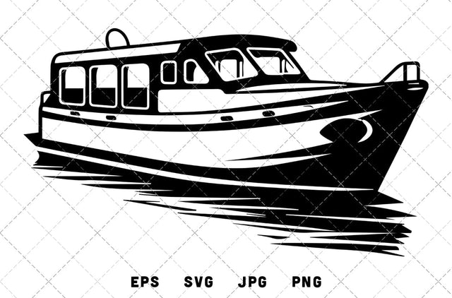Pontoon Boat Vector Graphics - JPG, SVG, PNG, EPS - Digital Download with Commercial License for Cricut, Silhouette, Scan N Cut Crafting SVG Loveleen Kaur 