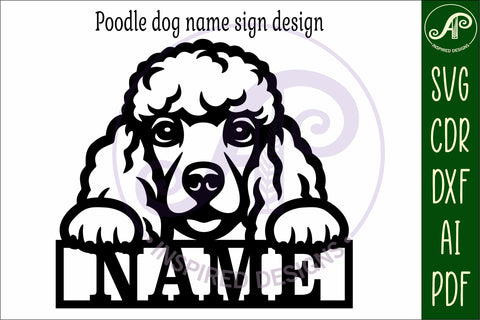 Poodle dog name sign svg laser cut file SVG APInspireddesigns 