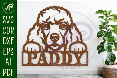 Poodle dog name sign svg laser cut file SVG APInspireddesigns 