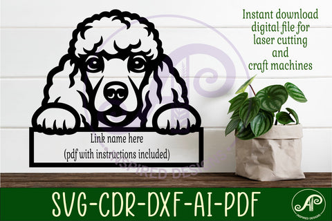 Poodle dog name sign svg laser cut file SVG APInspireddesigns 