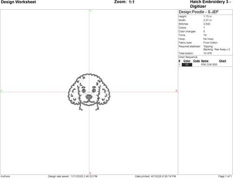 Poodle Embroidery File Embroidery/Applique DESIGNS Stitched Haus 