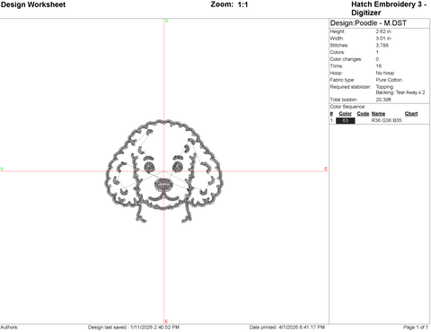 Poodle Embroidery File Embroidery/Applique DESIGNS Stitched Haus 