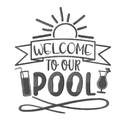 Pool Embroidery Designs Bundle - 6 Designs, Pool Quotes Embroidery Patterns, Pool PES Files, Swimming Pool Embroidery Files Embroidery/Applique DESIGNS HappyDesignStudio 