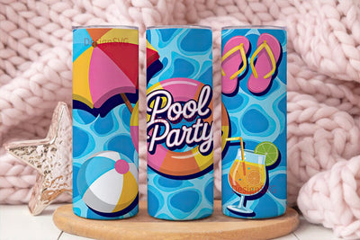 Pool Party 20oz Tumbler Wrap Sublimation DesignSVG 