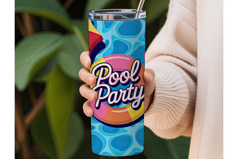 Pool Party 20oz Tumbler Wrap Sublimation DesignSVG 