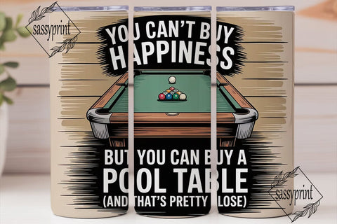 Pool Table Happiness Tumbler Design Sublimation sassyprint 