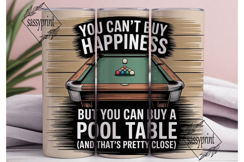 Pool Table Happiness Tumbler Design Sublimation sassyprint 
