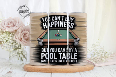 Pool Table Happiness Tumbler Design Sublimation sassyprint 