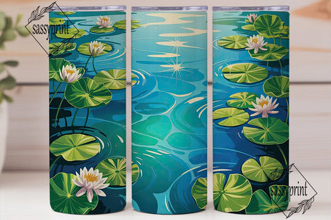 Pool Water 20oz Tumbler Wrap Sublimation sassyprint 