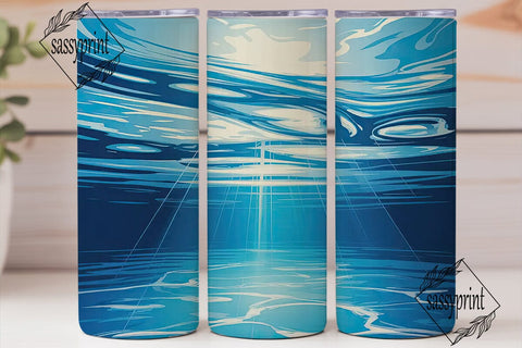 Pool Water 20oz Tumbler Wrap Sublimation sassyprint 