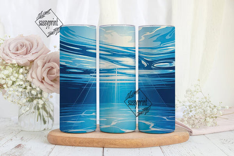 Pool Water 20oz Tumbler Wrap Sublimation sassyprint 